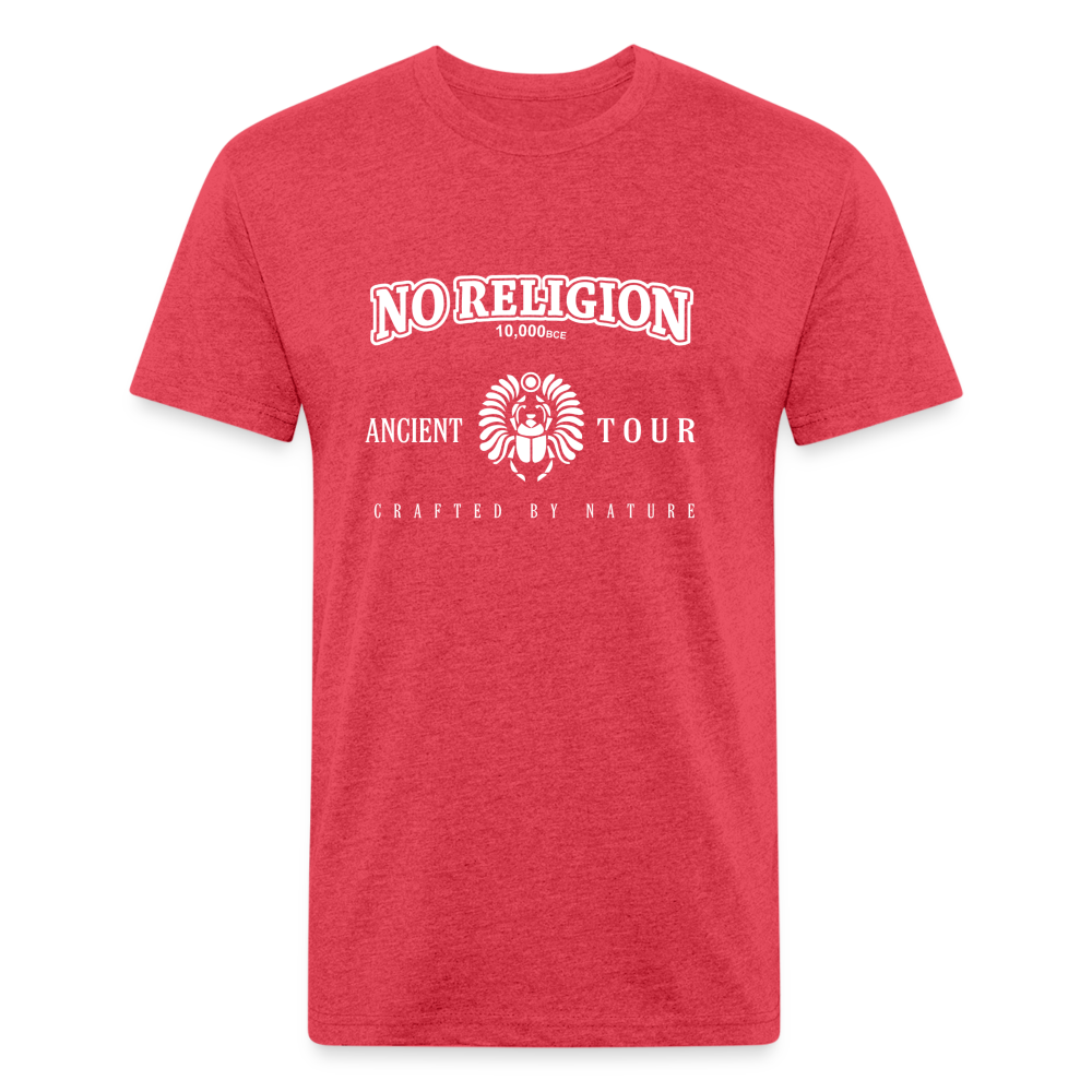 No Religion (Fitted Cotton/Poly T-Shirt by Next Level) - heather red
