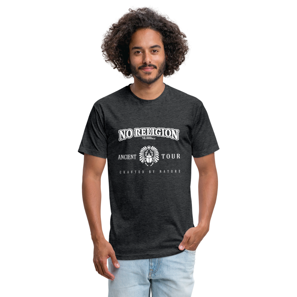 No Religion (Fitted Cotton/Poly T-Shirt by Next Level) - heather black
