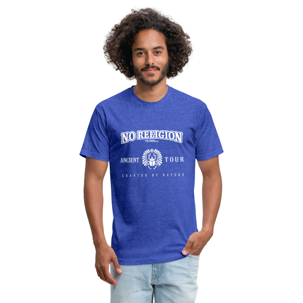 No Religion (Fitted Cotton/Poly T-Shirt by Next Level) - heather royal