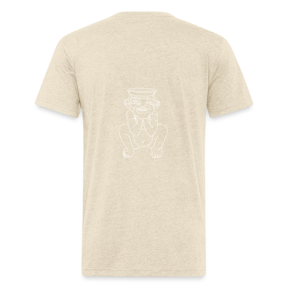 No Religion (Fitted Cotton/Poly T-Shirt by Next Level) - heather cream