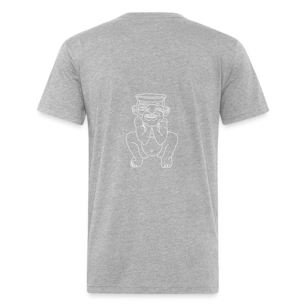 No Religion (Fitted Cotton/Poly T-Shirt by Next Level) - heather gray