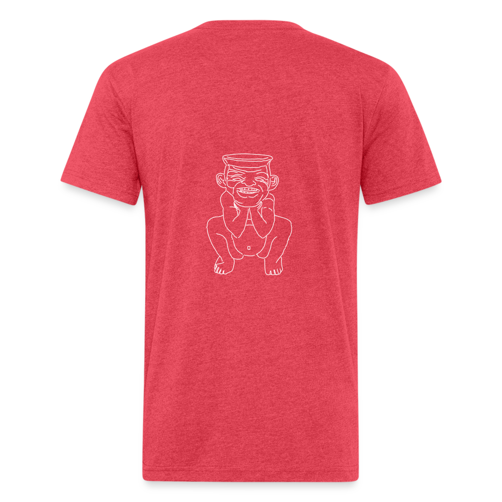 No Religion (Fitted Cotton/Poly T-Shirt by Next Level) - heather red