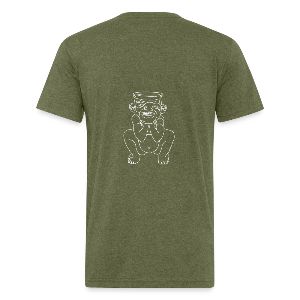 No Religion (Fitted Cotton/Poly T-Shirt by Next Level) - heather military green