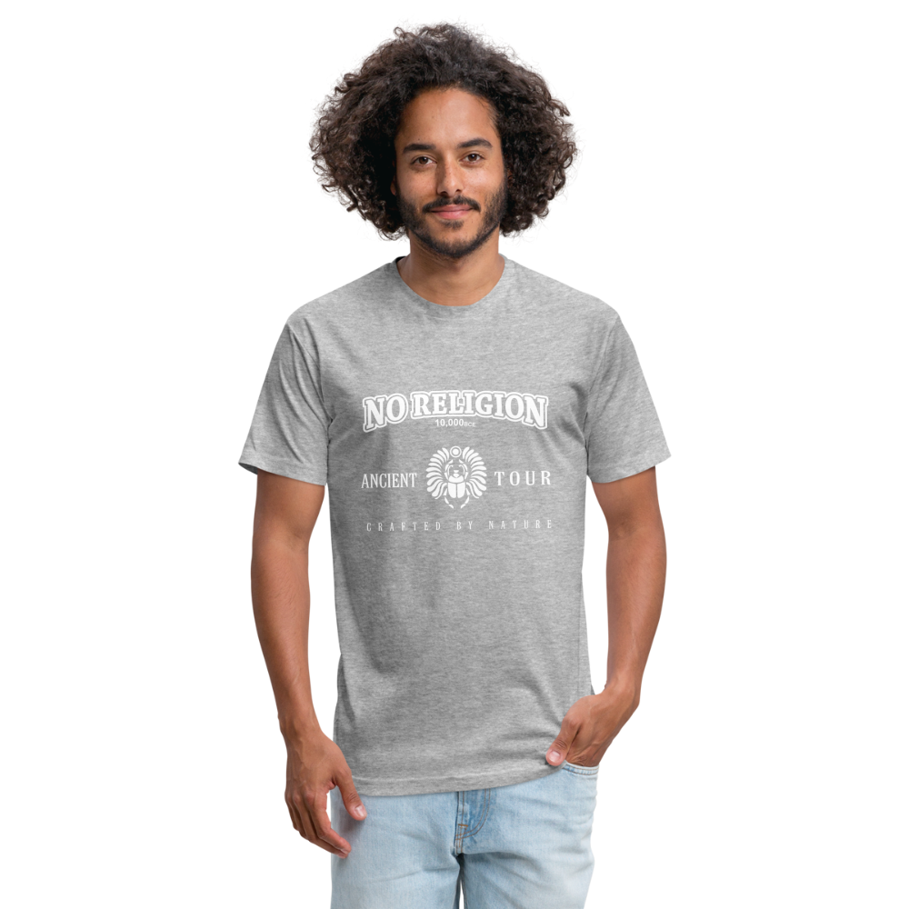 No Religion (Fitted Cotton/Poly T-Shirt by Next Level) - heather gray