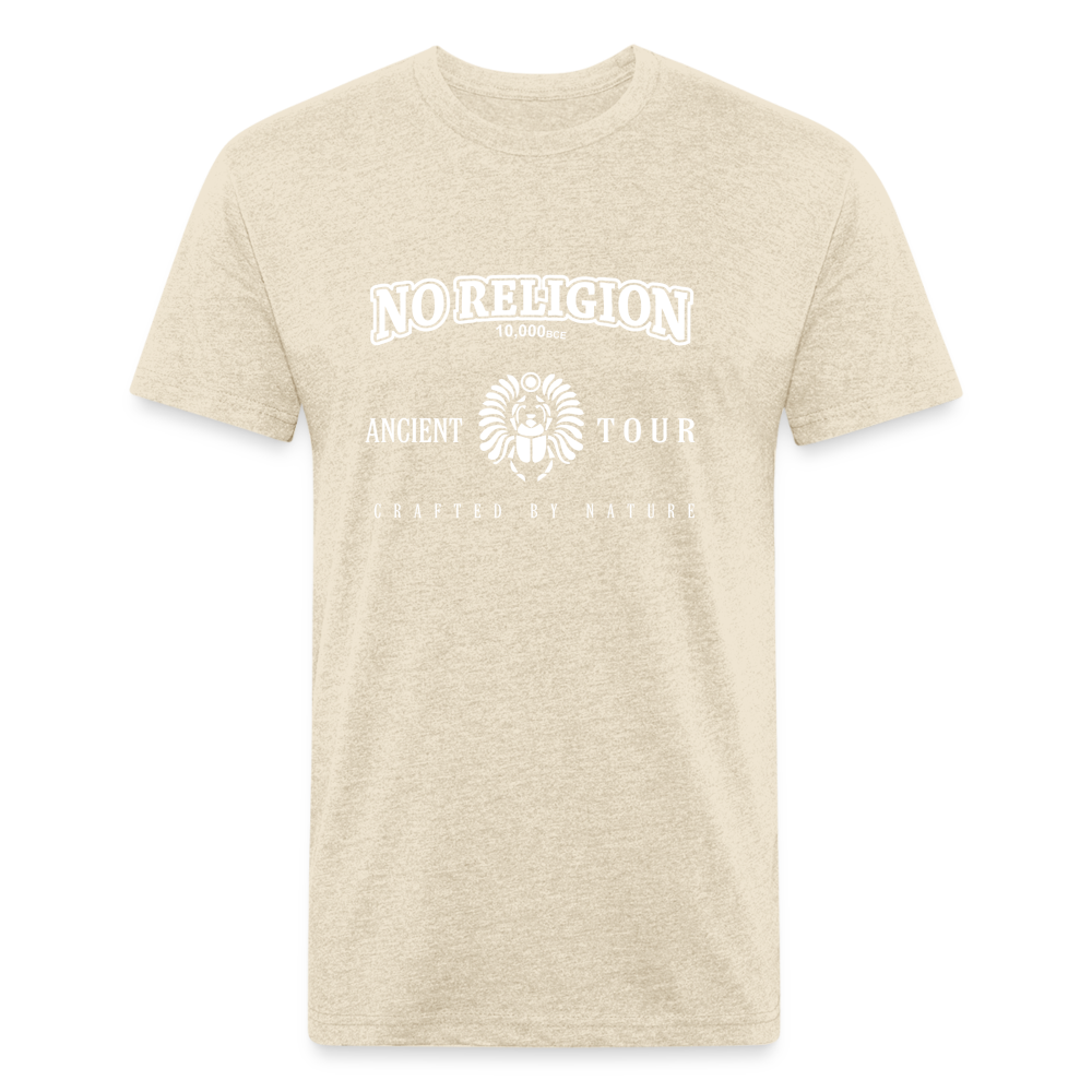 No Religion (Fitted Cotton/Poly T-Shirt by Next Level) - heather cream