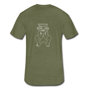 No Religion(Fitted Cotton/Poly T-Shirt by Next Level) - heather military green