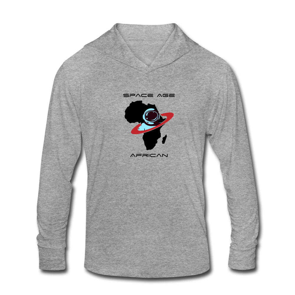 Space Age African(Unisex Tri-Blend Hoodie Shirt) - heather gray
