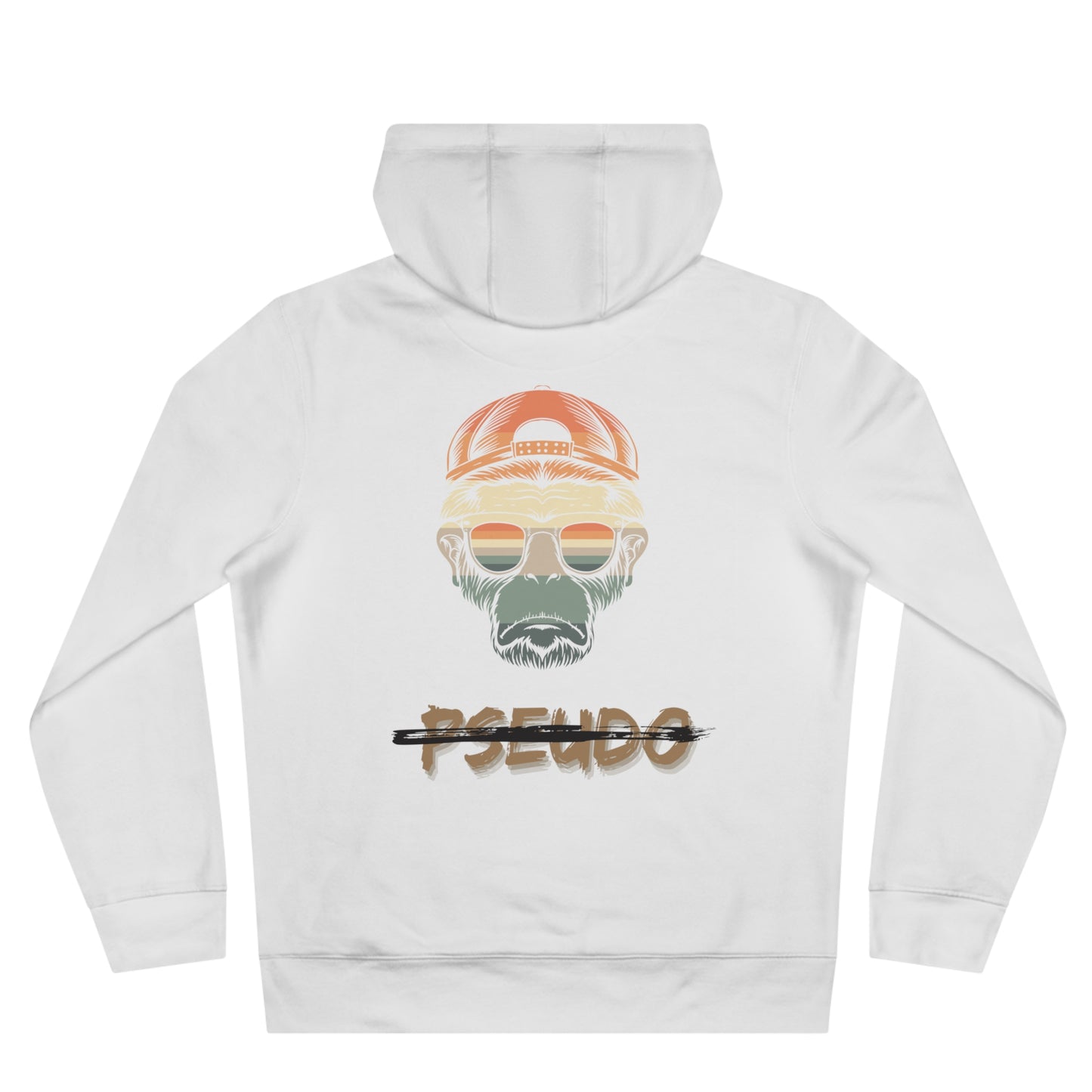 King Skull Hoodie — 'PSEUDO' Retro Skull Graphic Hooded Sweatshirt