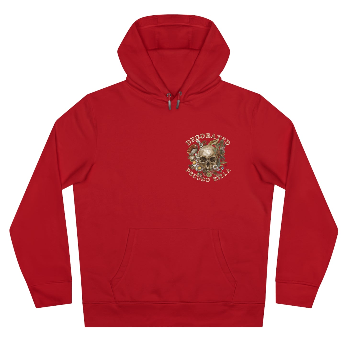 King Skull Hoodie — 'PSEUDO' Retro Skull Graphic Hooded Sweatshirt