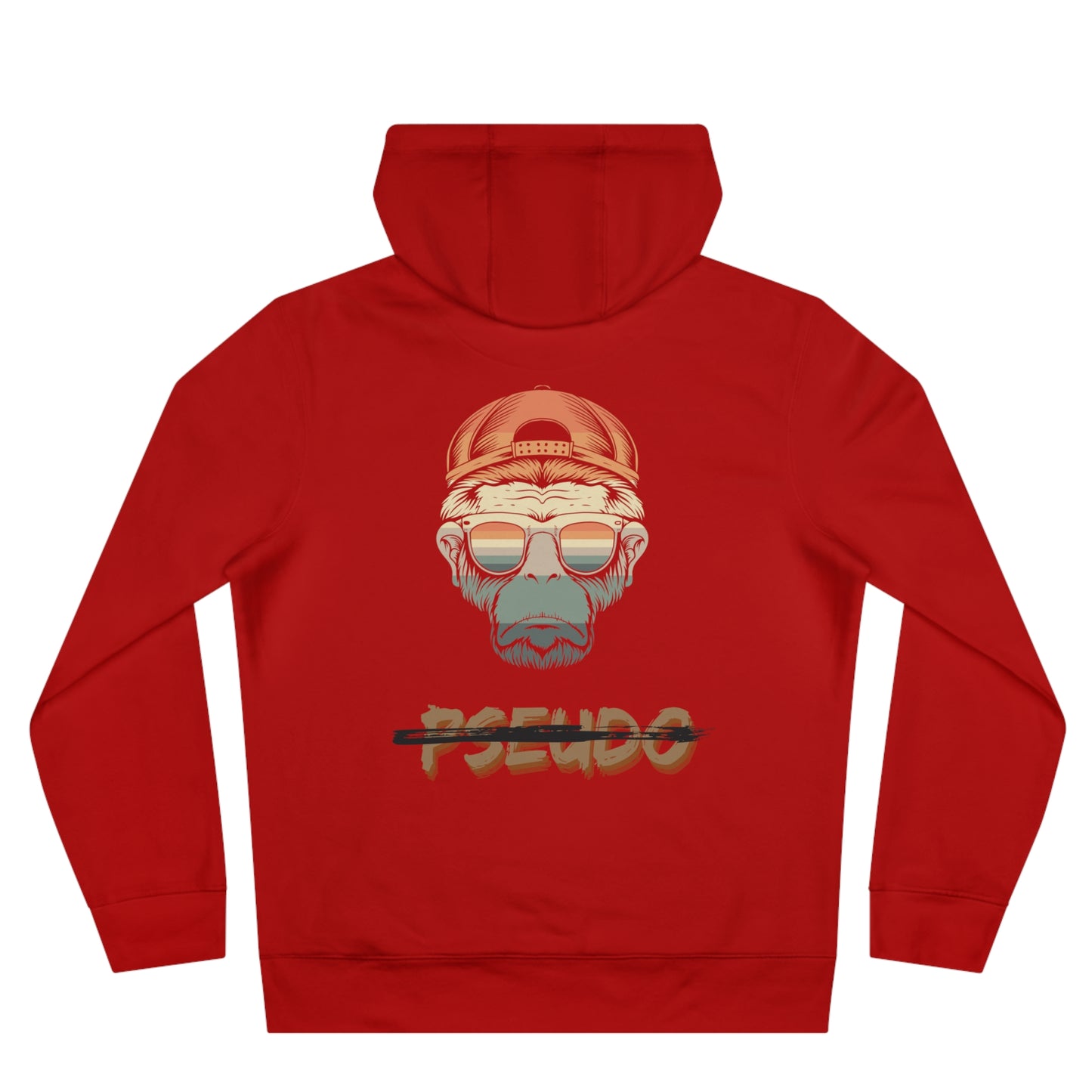 King Skull Hoodie — 'PSEUDO' Retro Skull Graphic Hooded Sweatshirt