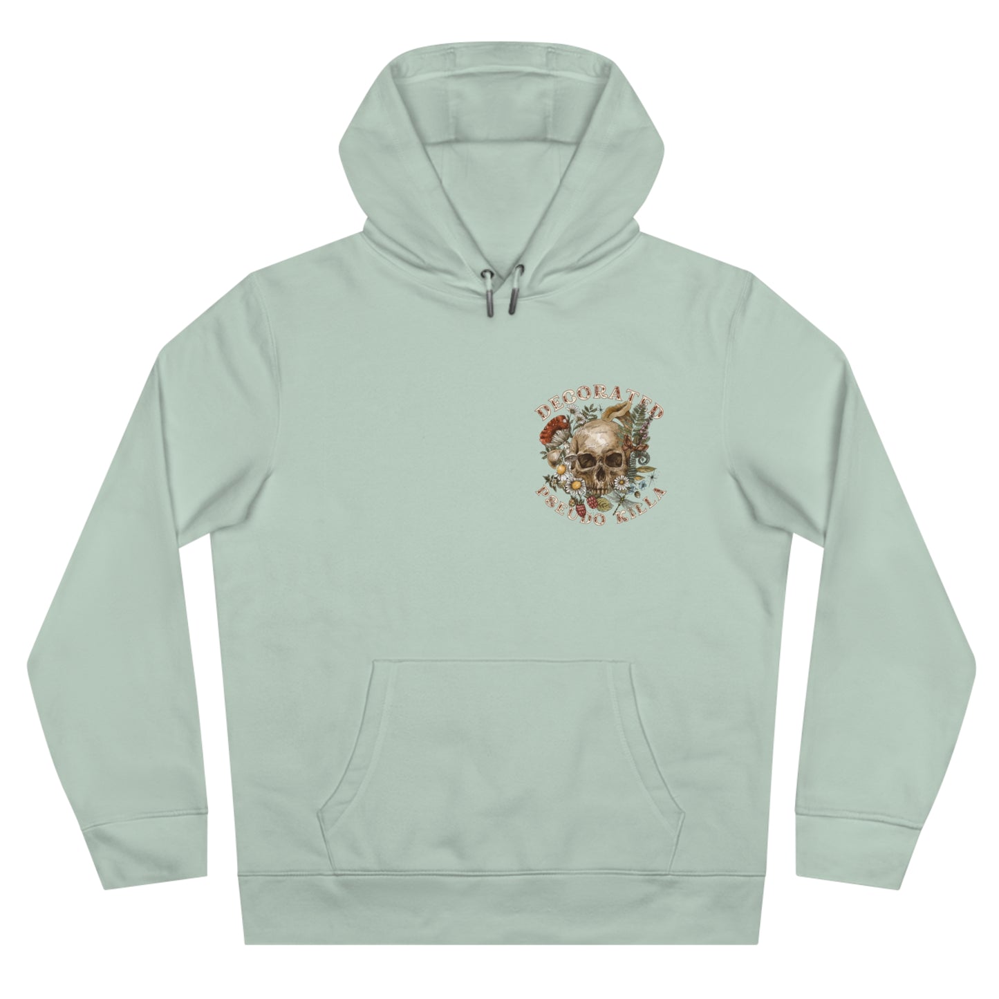 King Skull Hoodie — 'PSEUDO' Retro Skull Graphic Hooded Sweatshirt