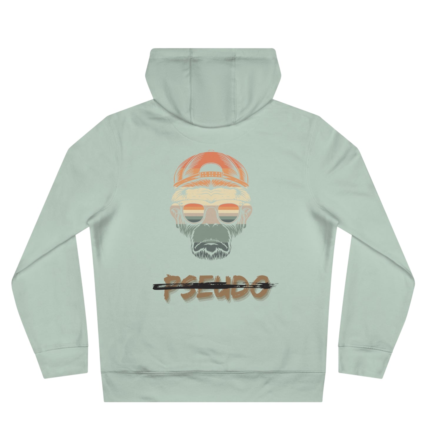 King Skull Hoodie — 'PSEUDO' Retro Skull Graphic Hooded Sweatshirt
