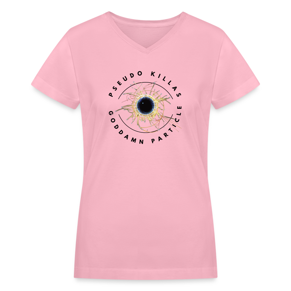 Women's V-Neck T-Shirt (Pseudo Killas) - pink