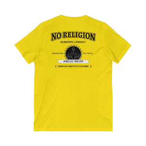 No Religion (Unisex Jersey Short Sleeve V-Neck Tee)