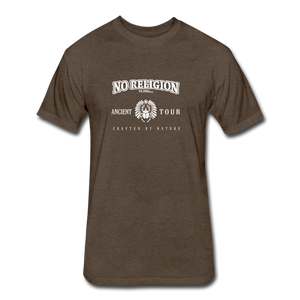 No Religion(Fitted Cotton/Poly T-Shirt by Next Level) - heather espresso