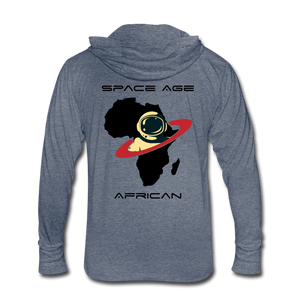 Space Age African(Unisex Tri-Blend Hoodie Shirt) - heather blue