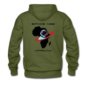 Space Age African(Men’s Premium Hoodie) - olive green