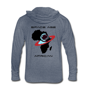 Space Age African(Unisex Tri-Blend Hoodie Shirt) - heather blue