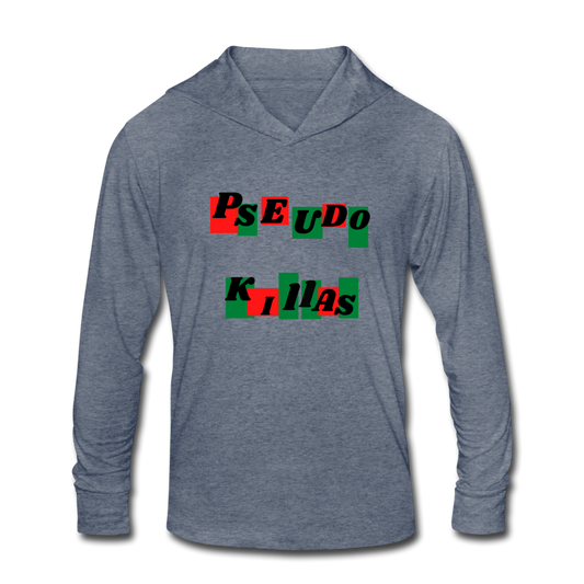 Pseudo Killas(Unisex Tri-Blend Hoodie Shirt) - heather blue