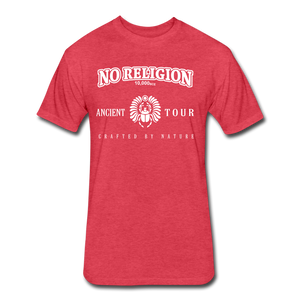 No Religion (Fitted Cotton/Poly T-Shirt by Next Level) - heather red