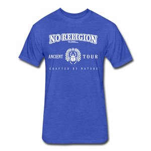 No Religion (Fitted Cotton/Poly T-Shirt by Next Level) - heather royal