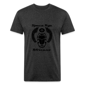 Space Age Africans (Fitted Cotton/Poly T-Shirt by Next Level) - heather black