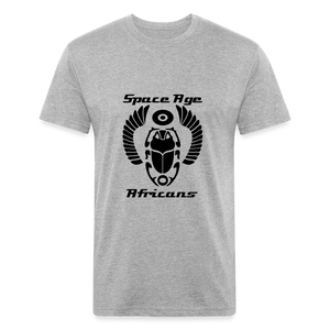 Space Age Africans (Fitted Cotton/Poly T-Shirt by Next Level) - heather gray
