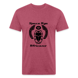 Space Age Africans (Fitted Cotton/Poly T-Shirt by Next Level) - heather burgundy