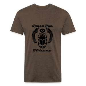 Space Age Africans (Fitted Cotton/Poly T-Shirt by Next Level) - heather espresso