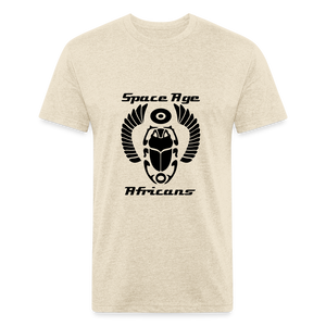 Space Age Africans (Fitted Cotton/Poly T-Shirt by Next Level) - heather cream