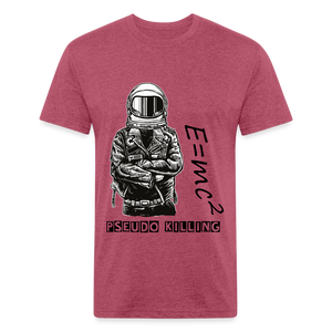 Space Age Africans(Fitted Cotton/Poly T-Shirt by Next Level) - heather burgundy