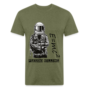 Space Age Africans(Fitted Cotton/Poly T-Shirt by Next Level) - heather military green