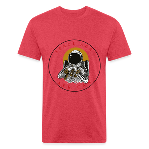 Space Age Africans(Fitted Cotton/Poly T-Shirt by Next Level) - heather red
