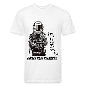 SPACE AGE AFRICAN(Fitted Cotton/Poly T-Shirt by Next Level) - white