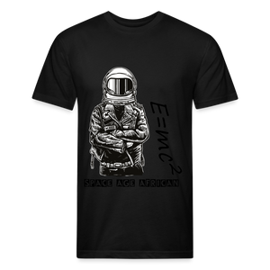 SPACE AGE AFRICAN(Fitted Cotton/Poly T-Shirt by Next Level) - black