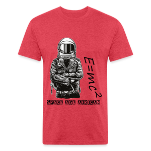 SPACE AGE AFRICAN(Fitted Cotton/Poly T-Shirt by Next Level) - heather red