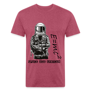 SPACE AGE AFRICAN(Fitted Cotton/Poly T-Shirt by Next Level) - heather burgundy