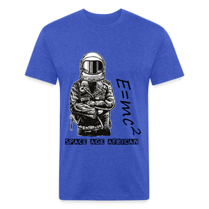 SPACE AGE AFRICAN(Fitted Cotton/Poly T-Shirt by Next Level) - heather royal