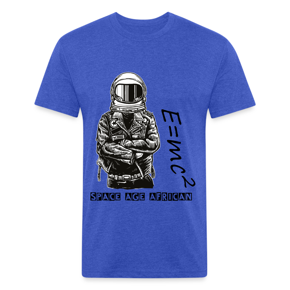 SPACE AGE AFRICAN(Fitted Cotton/Poly T-Shirt by Next Level) - heather royal