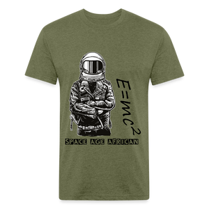 SPACE AGE AFRICAN(Fitted Cotton/Poly T-Shirt by Next Level) - heather military green