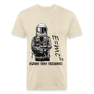 SPACE AGE AFRICAN(Fitted Cotton/Poly T-Shirt by Next Level) - heather cream